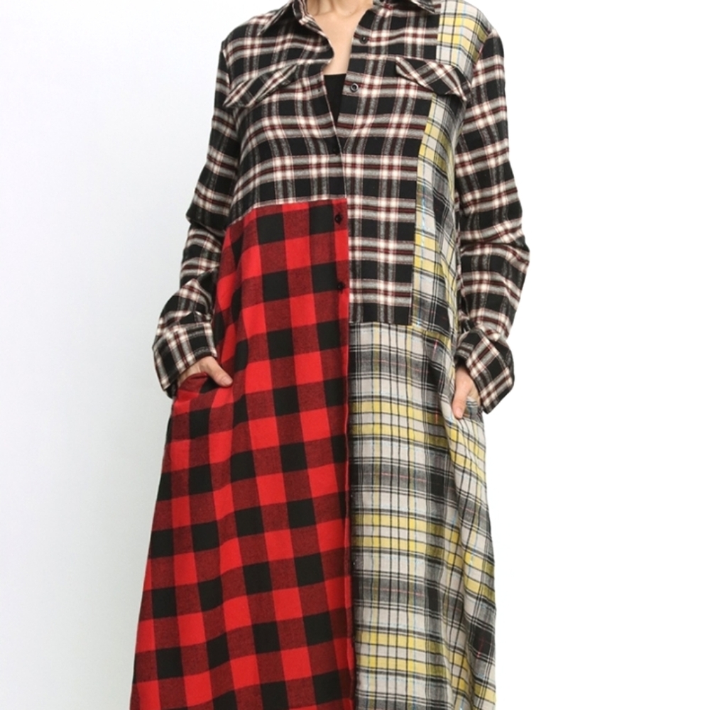 Plaid Shacket Maxi
